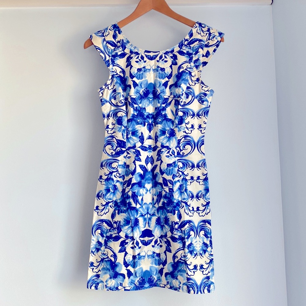 Blue And White Floral Mini Dress